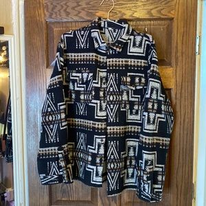 aztec print flannel over shirt/shacket